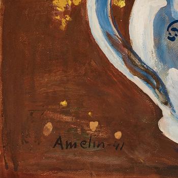 Albin Amelin, Stilleben med blommor.