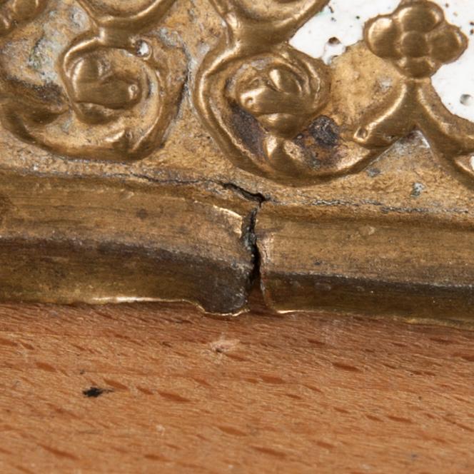 IKON, triptyk, mässing samt emalj, Ryssland 1800-tal.