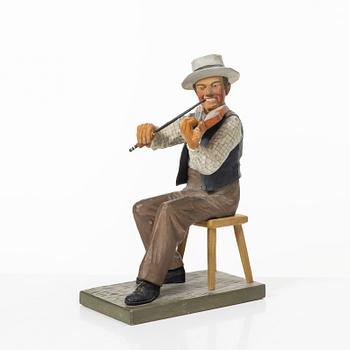 Herman Rosell, tillskrivna, skulptur, trä, signerad Leo Spanien 1943.