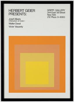 UTSTÄLLNINGSAFFISCH, "Josef Albers, Walter Dexel, Victor Vasarely", Grippi Gallery, New York