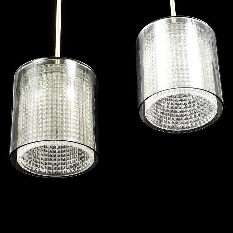 CARL FAGERLUND, a pair of glass ceiling lights, Orrefors.