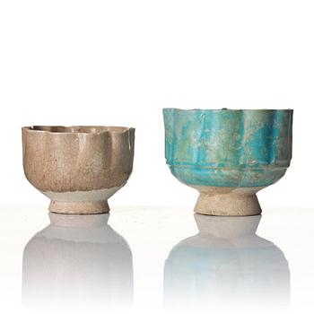 Two pottery jugs, Central Asia, 13th century.