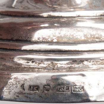 LJUSSTAKAR, ett par, silver, Jafet Knuuttinen (1857-1898), Kuopio 1860. Vikt 162,8 g.