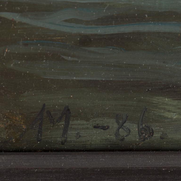 AXEL PETTER MALMGREN, oil on canvas laid down on paper-panel, signed A.M. and dated -86.