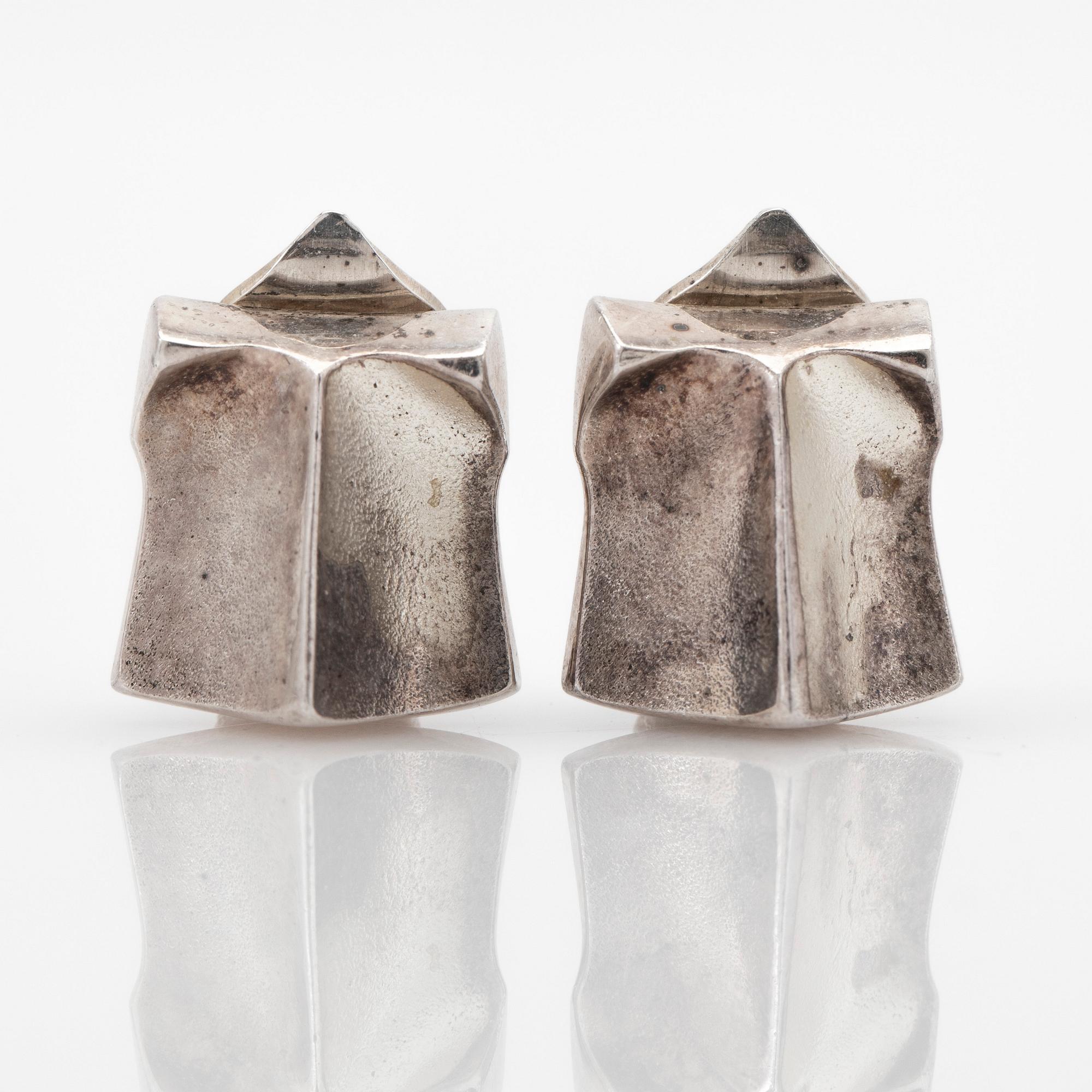 Björn Weckström, Earrings, a pair, "Muletta", sterling silver, Lapponia.