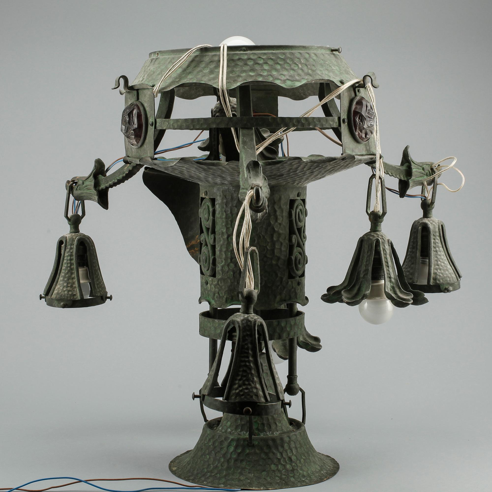 TAKLAMPA, jugendstil, 1900-talets första hälft.