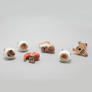Six 1990s figurines by Lisa Larson, mainly K-studio, Gustavsberg.