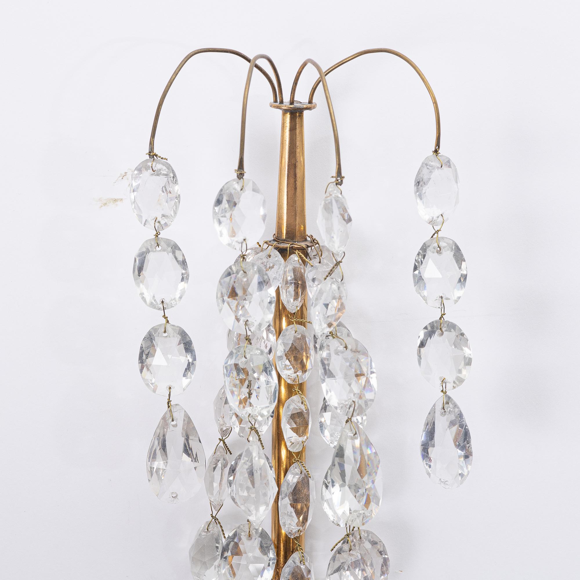 Vägglystrar, ett par. Gustaviansk stil, 1900-tal.