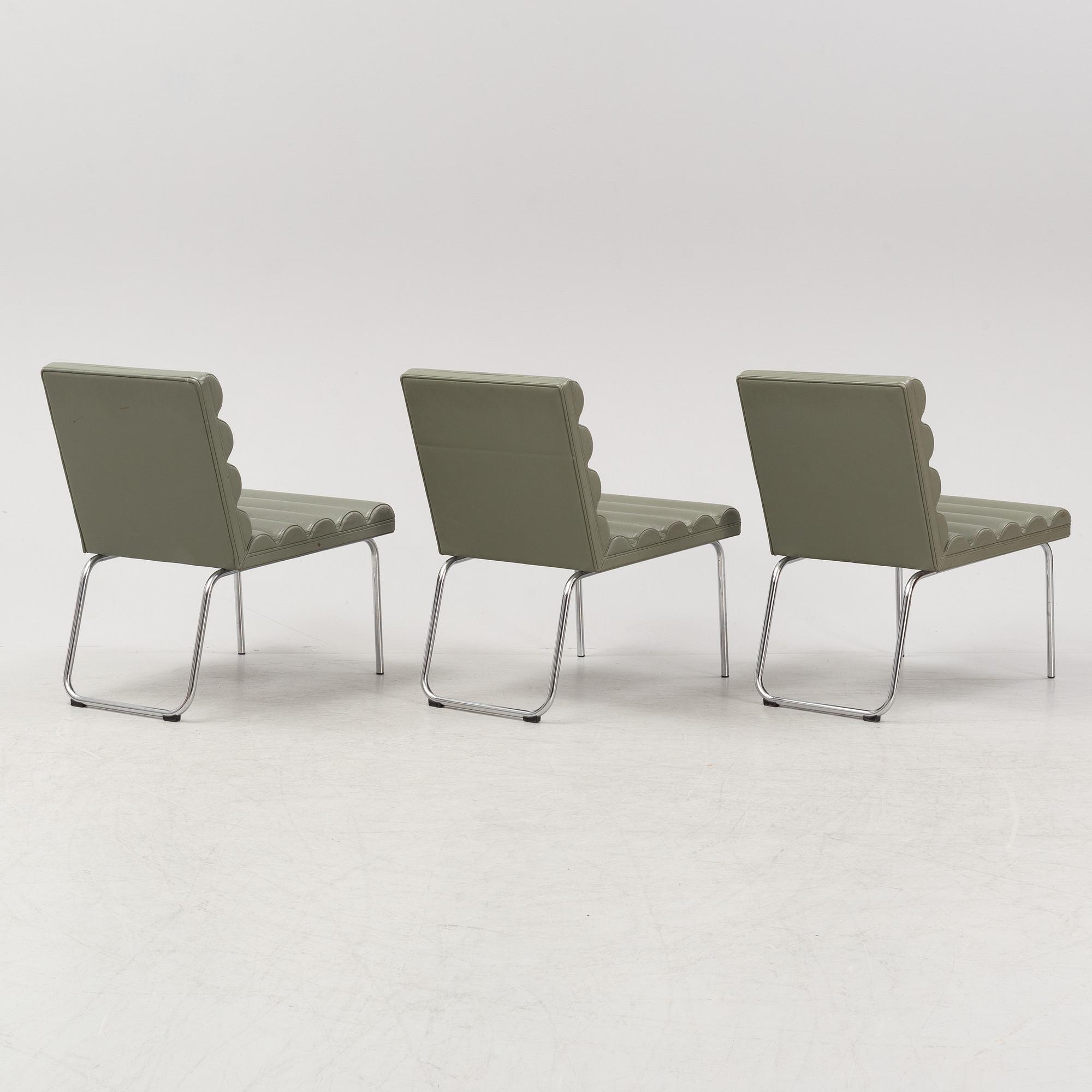 Gunilla Allard, a set of three 'Chicago' leather upholstered easy chairs, Lammhults, dated 2001.