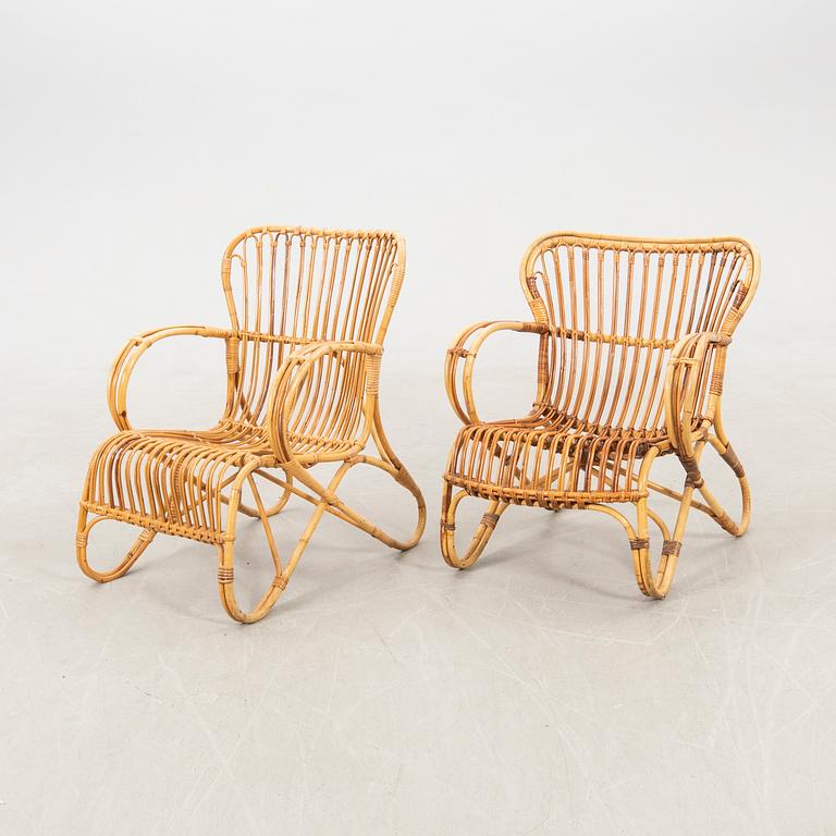 Basket chairs, two pieces, mid/second half of the 20th century.