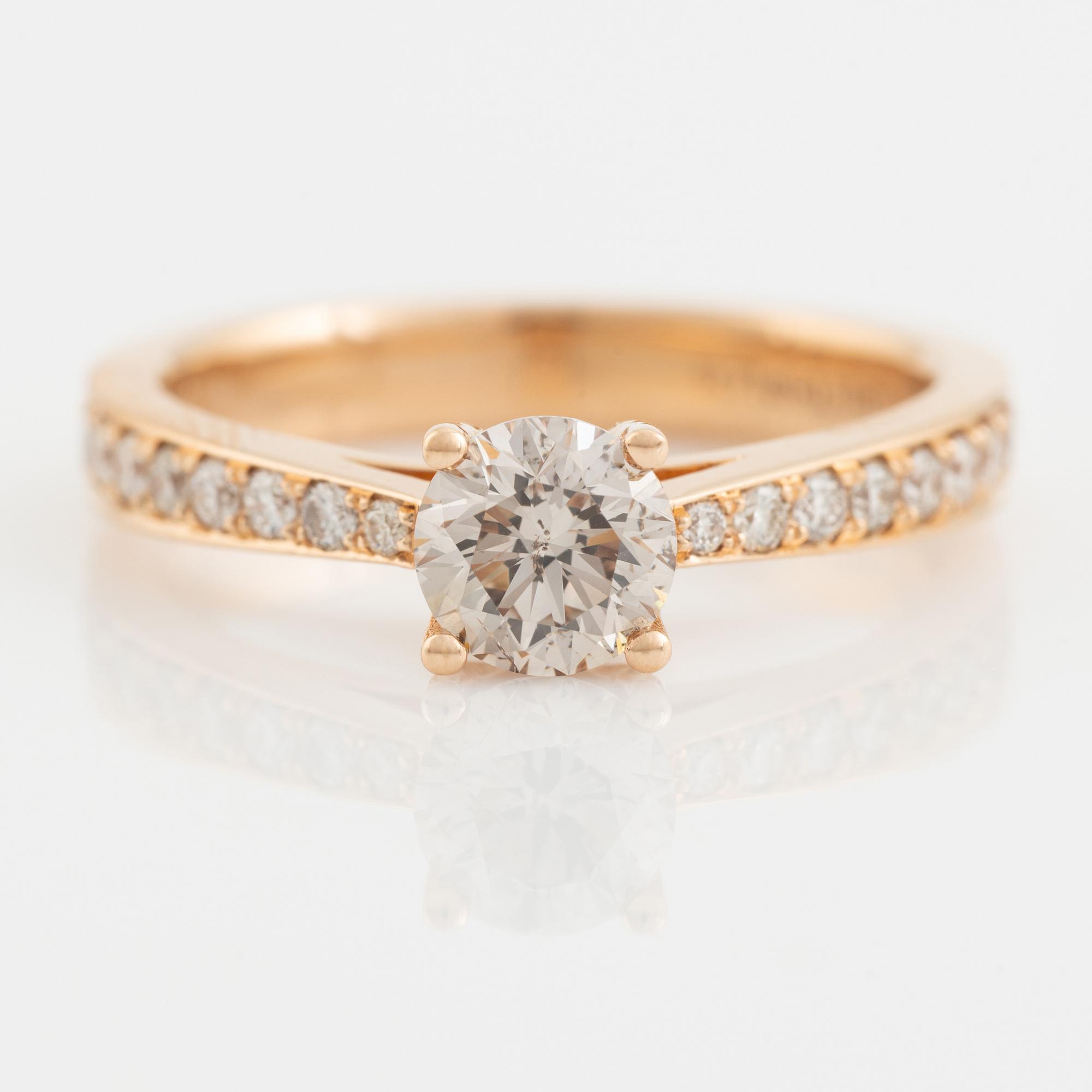 Brilliant cut diamond ring.