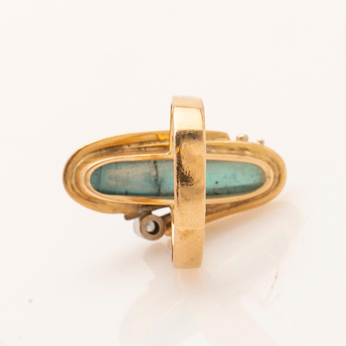 Ring, 18k med turmalin och briljant, Anders Molin Ädelsmedja, 1991.