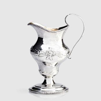 A Swedish 18th century silver cream-jug, 
mark of Johan Malmstedt, Göteborg (1783-1831).