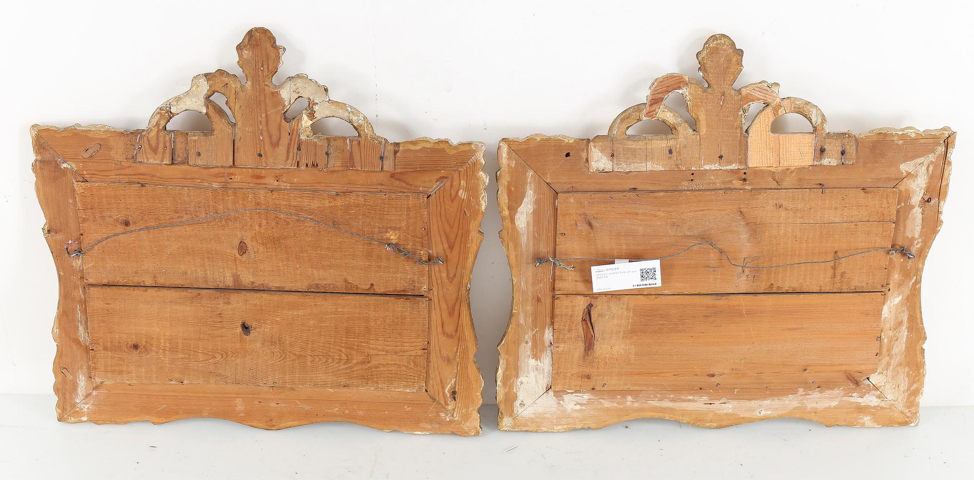 SPEGELLAMPETTER, ett par, 1800-tal.