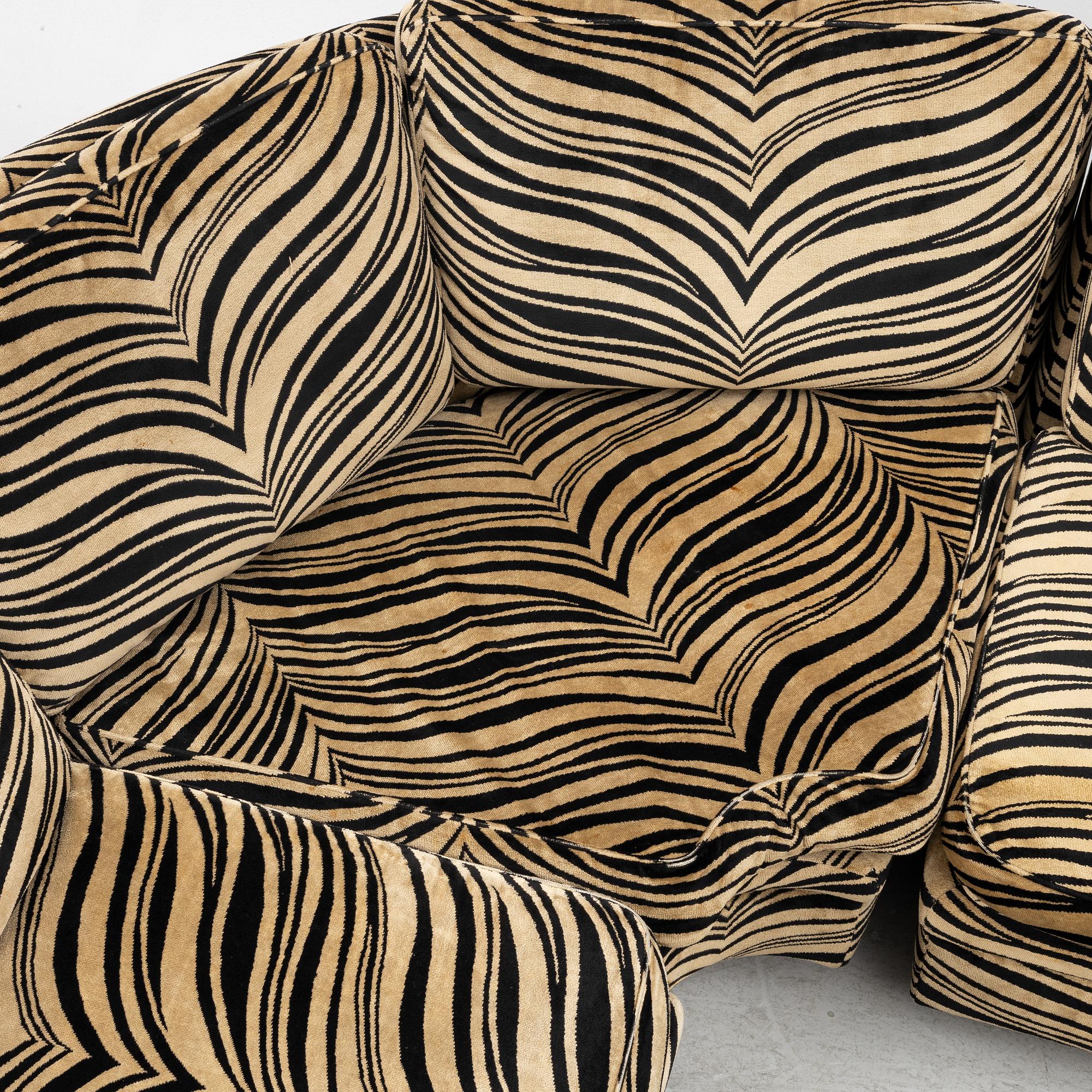 A three-piece 'Playboy' modular sofa, Dux, 1970s/80s.