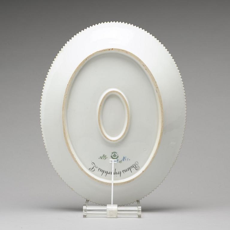 A Royal Copenhagen 'Flora Dancia' serving dish, Denmark, 20th Century.