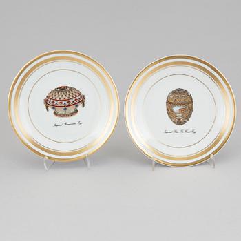 Four porcelain small dishes "Fabergé" from Limoges France.