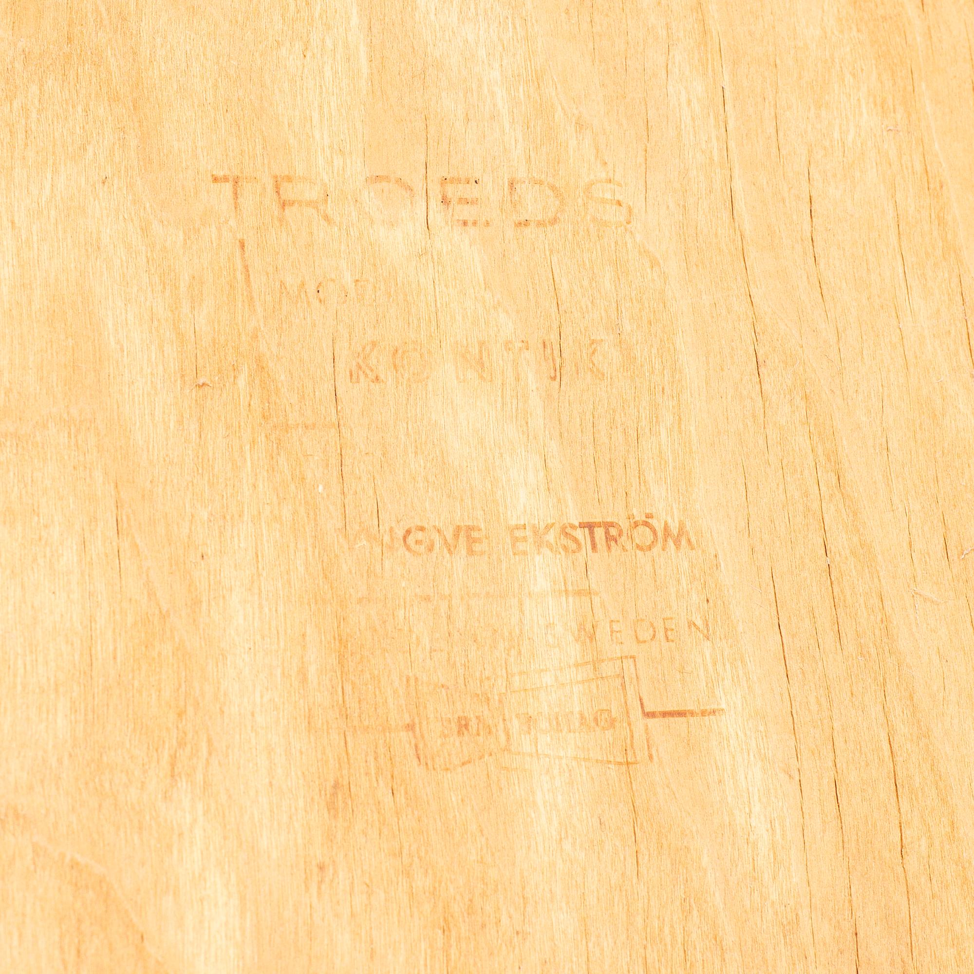 YNGVE EKSTRÖM, six Swedish teak mid 20th century dining chairs "Kontiki".