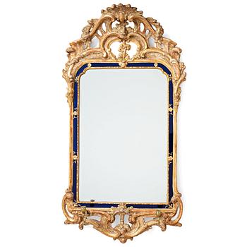 68. A Swedish Rococo two-light girandole mirror by Johan Åkerblad, dated 1769.