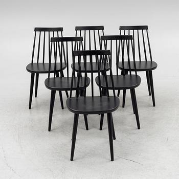 Yngve Ekström, stick chairs, 6 pcs, "Pinnochio", designed in 1956.