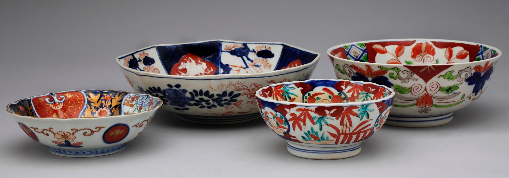 PARTI PORSLIN, 14 delar, Meiji, omkring 1900.