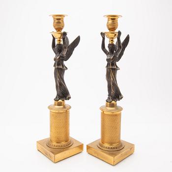 Candelabras, a pair, Empire style, France, second half of the 19th century.