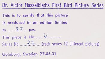 VICTOR HASSELBLAD, fotografier, 12 st, signerade, daterade och numrerade, ur serien nr 22.