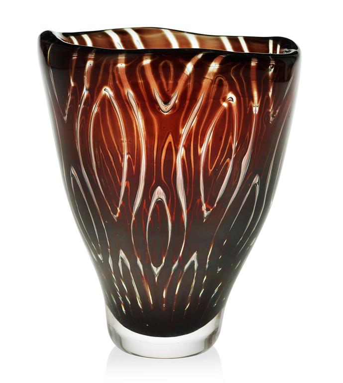 An Edvin Öhrström Ariel glass vase, Orrefors 1955.