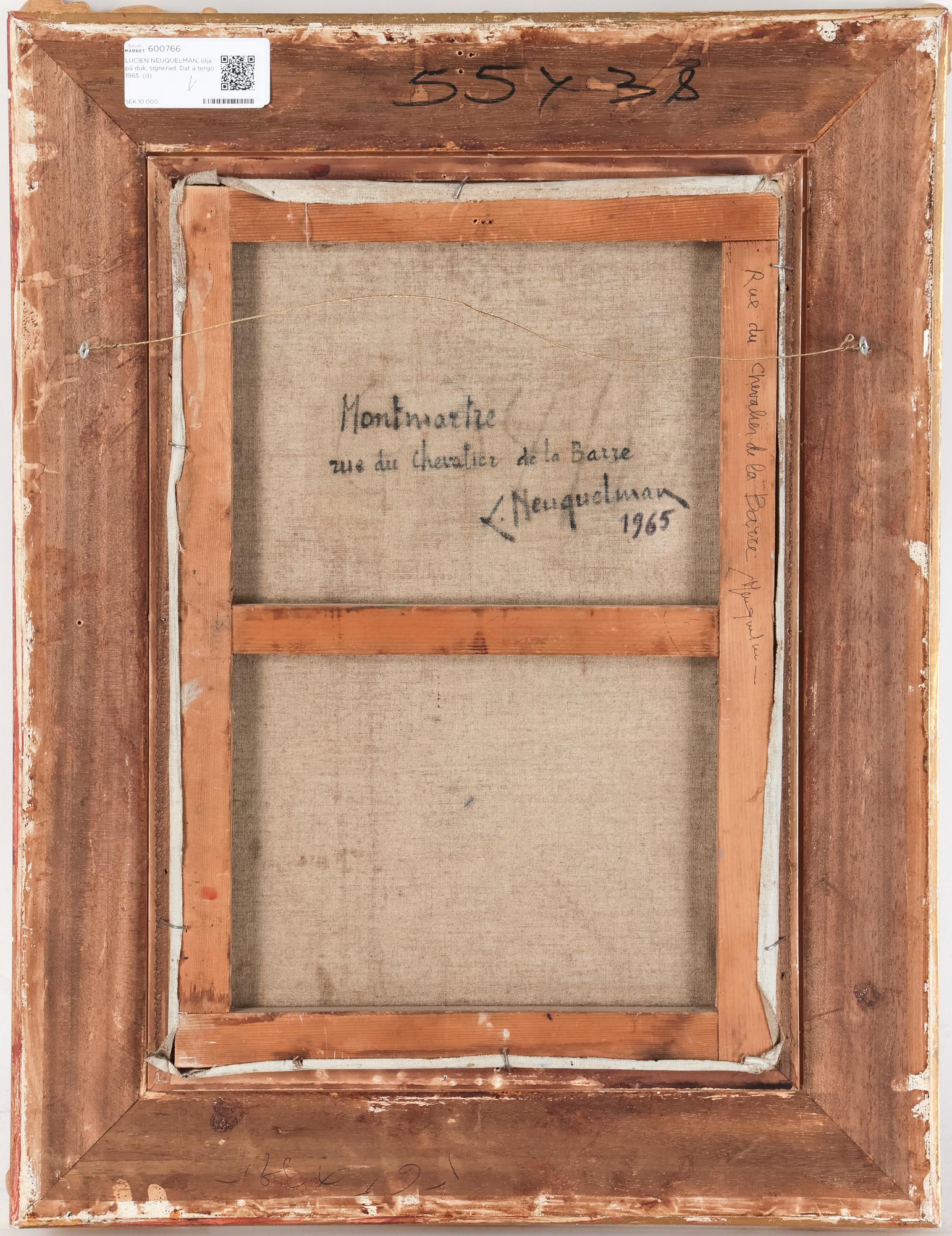 LUCIEN NEUQUELMAN, olja på duk, signerad. Dat á tergo 1965.