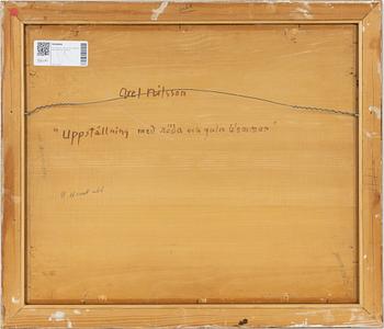 Axel Nilsson, "Uppställning med röda och gula blommor".