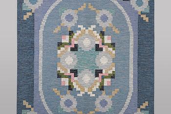 Ingegred Silow, a flat weave carpet, signed IS, ca 230 x 170 cm.