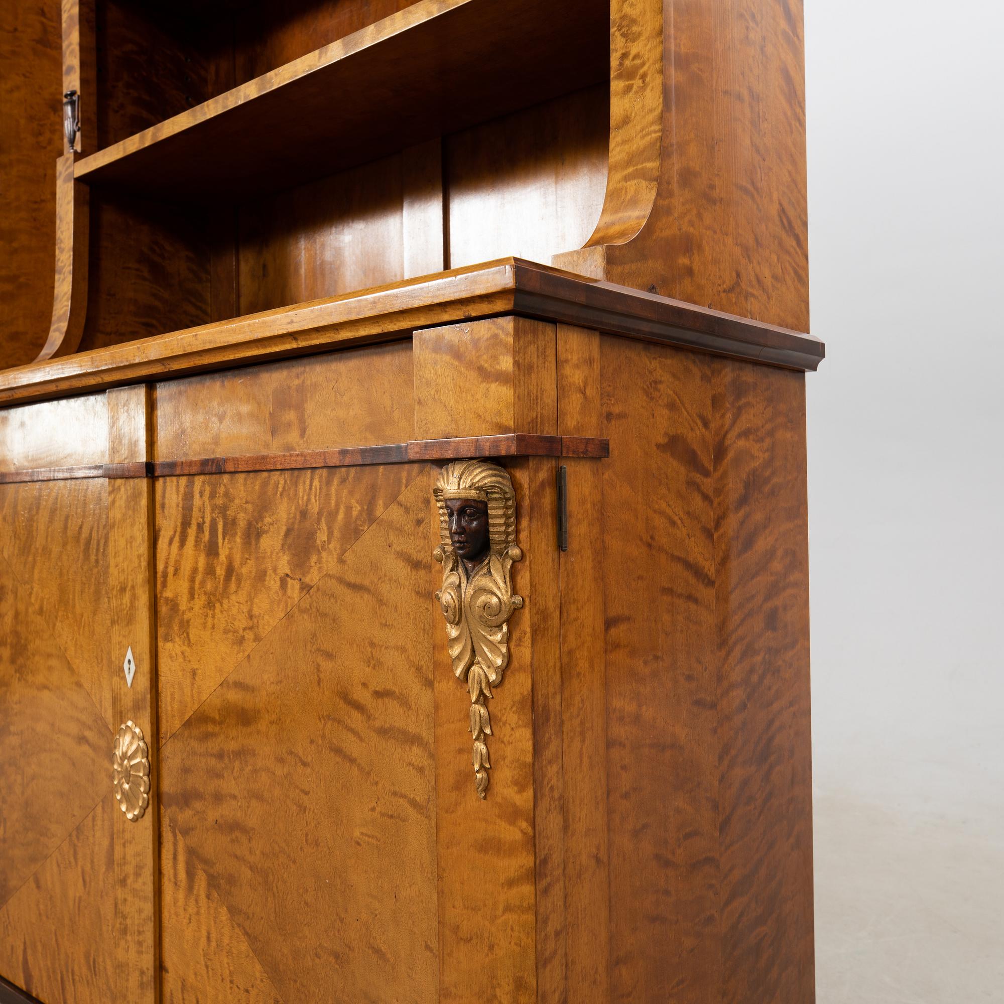 Bookcase, 1 pair, Empire style, circa 1900, possibly Baltic region.