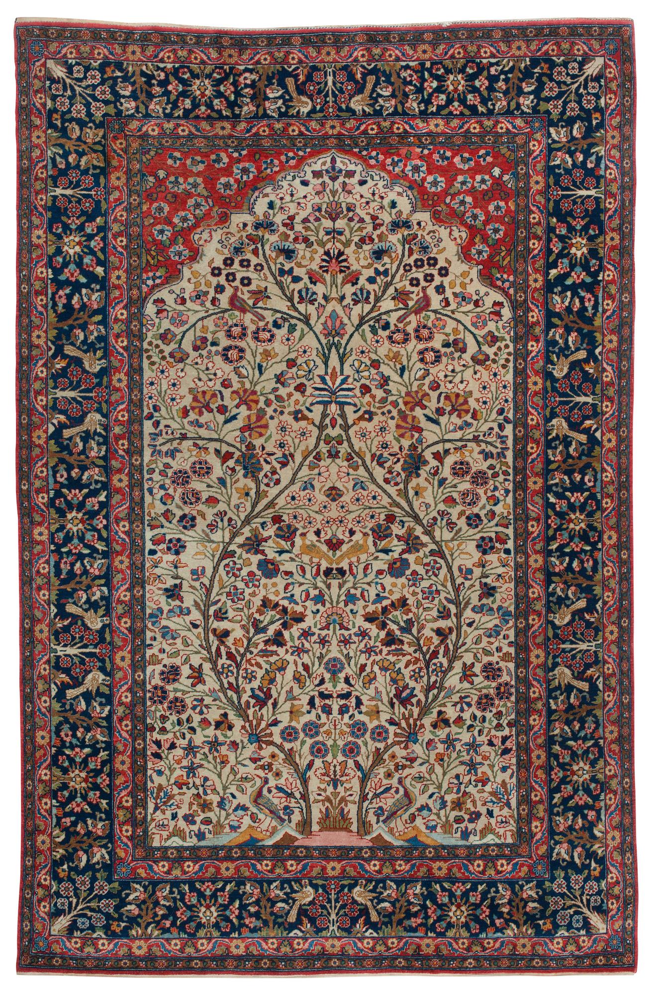 A RUG. A semi-antique Kashan, a so called Dabir. 206 x 137 cm.