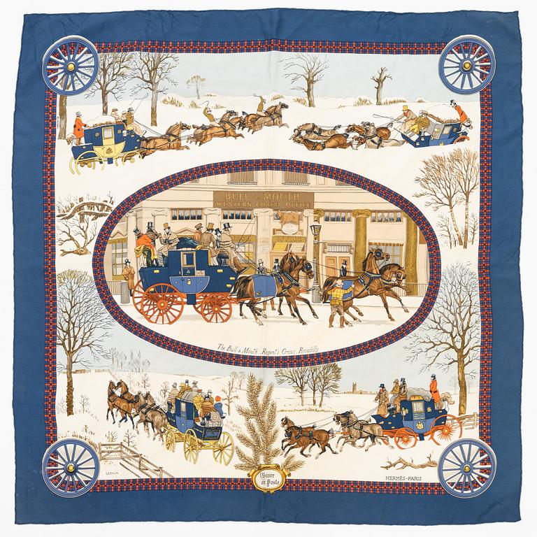 Hermès, scarf, "L'Hiver en Poste".