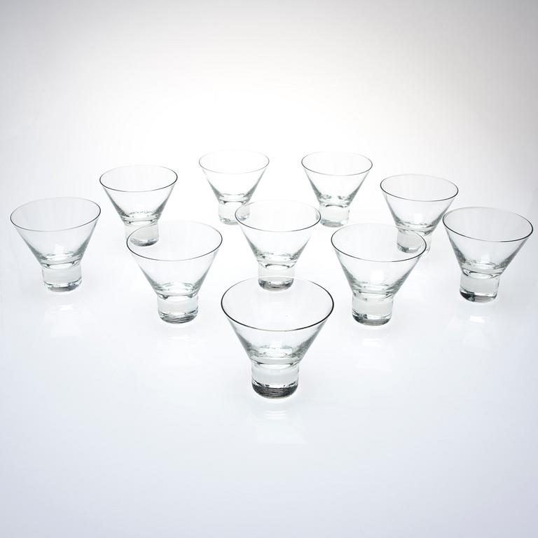 COCKTAILGLAS, 10 st, "Aarne", Göran Hongell, Iittala. Formgiven 1949.