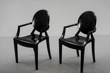 KARMSTOLAR, ett par, "Louis Ghost", Philippe Starck för Kartell.