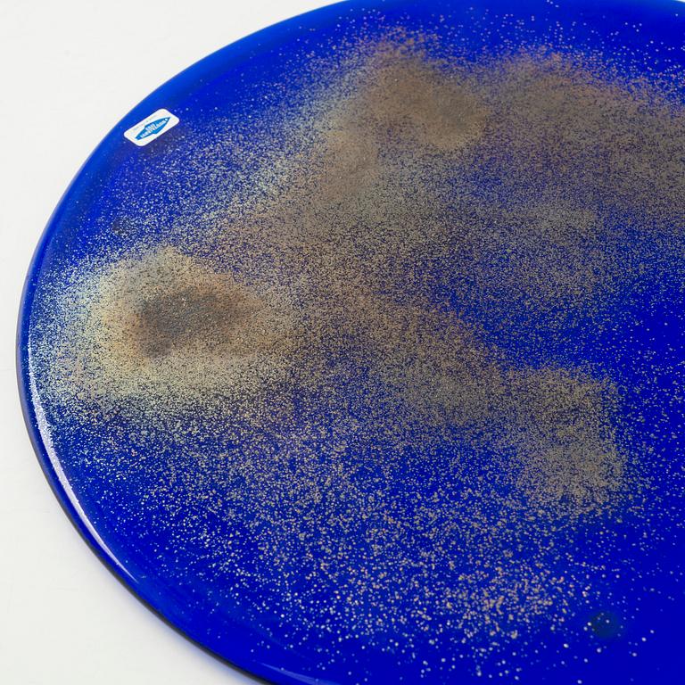 Oiva Toikka, Fat / underlägg, 2 st, glas, signerade O. Toikka Nuutajärvi.