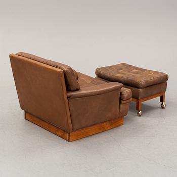 A 'Saturn' easy chair with stool 'Merkur' by Arne Norell, 1970's.