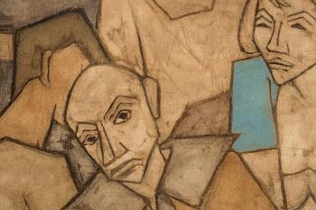 TEXTILMÅLNING, sign A Döry, sign.