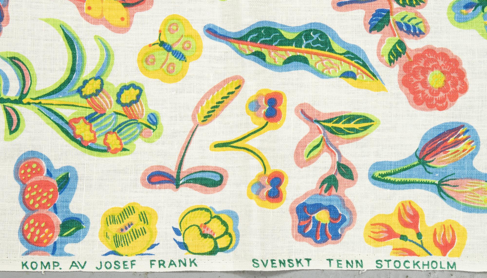JOSEF FRANK, tyger, 2 st, "Honey" & "Milles Fleur", Firma Svenskt Tenn.