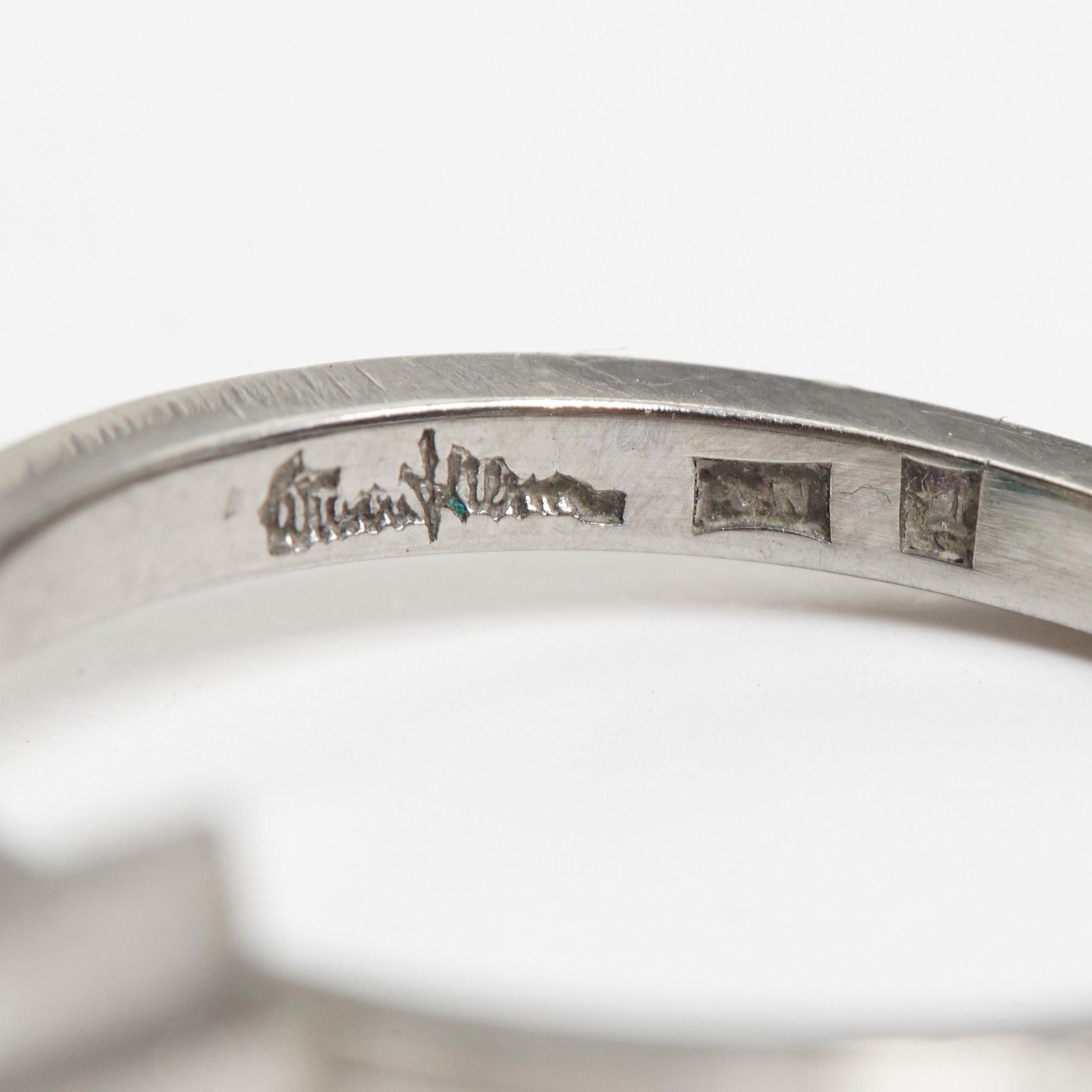 Wiwen Nilsson, an 18 k white gold ring with a facet cut turmaline, Lund 1958.