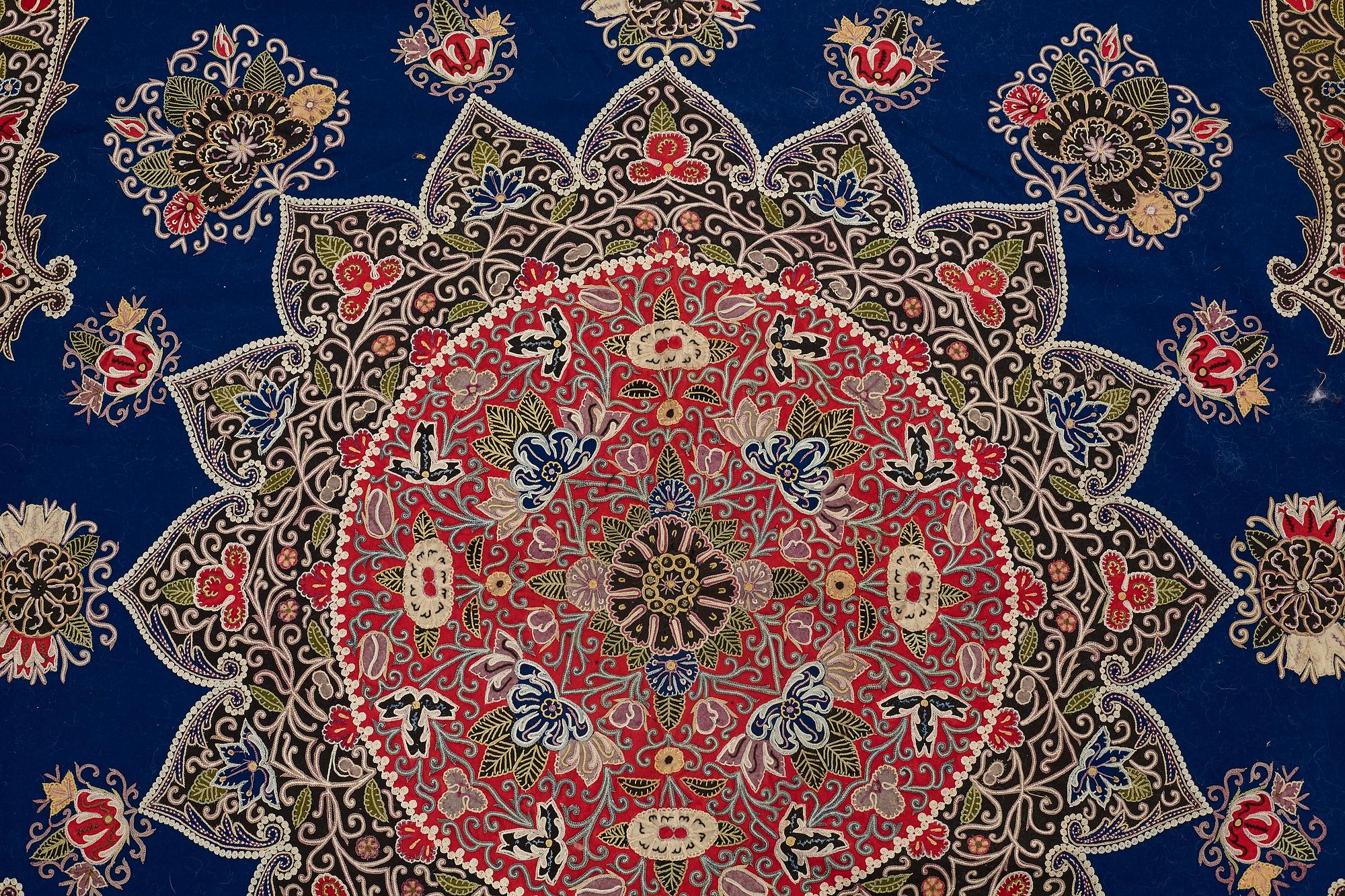 AN EMBROIDERY, a semi-antique Rascht, Persia (Iran), ca 312,5 x 311 cm.