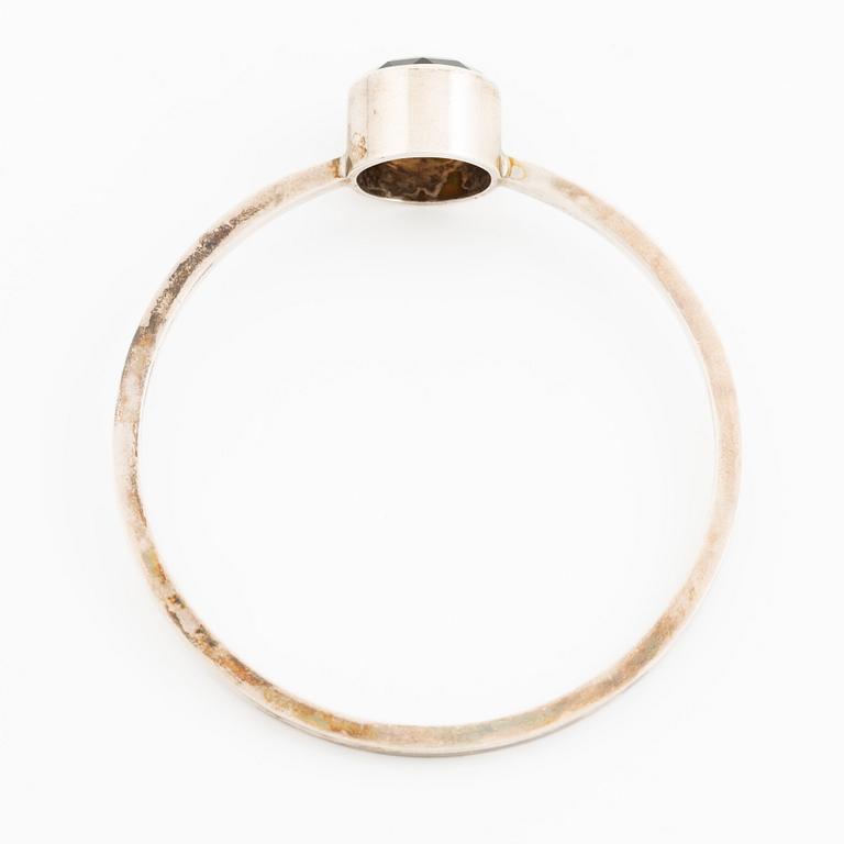 Karl-Ingemar Johansson, a bracelet, silver with faceted smoky quartz, Gothenburg 1965.