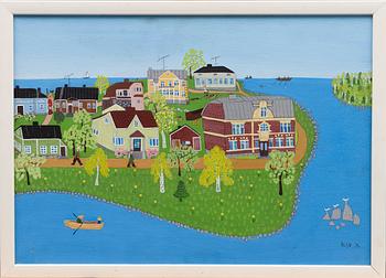 ILSE ACKERMANN, mixed media on board, signed and dated -76.