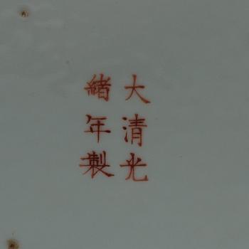 A square food container with cover and separate warmer, Republic, Guangxu six-character mark.