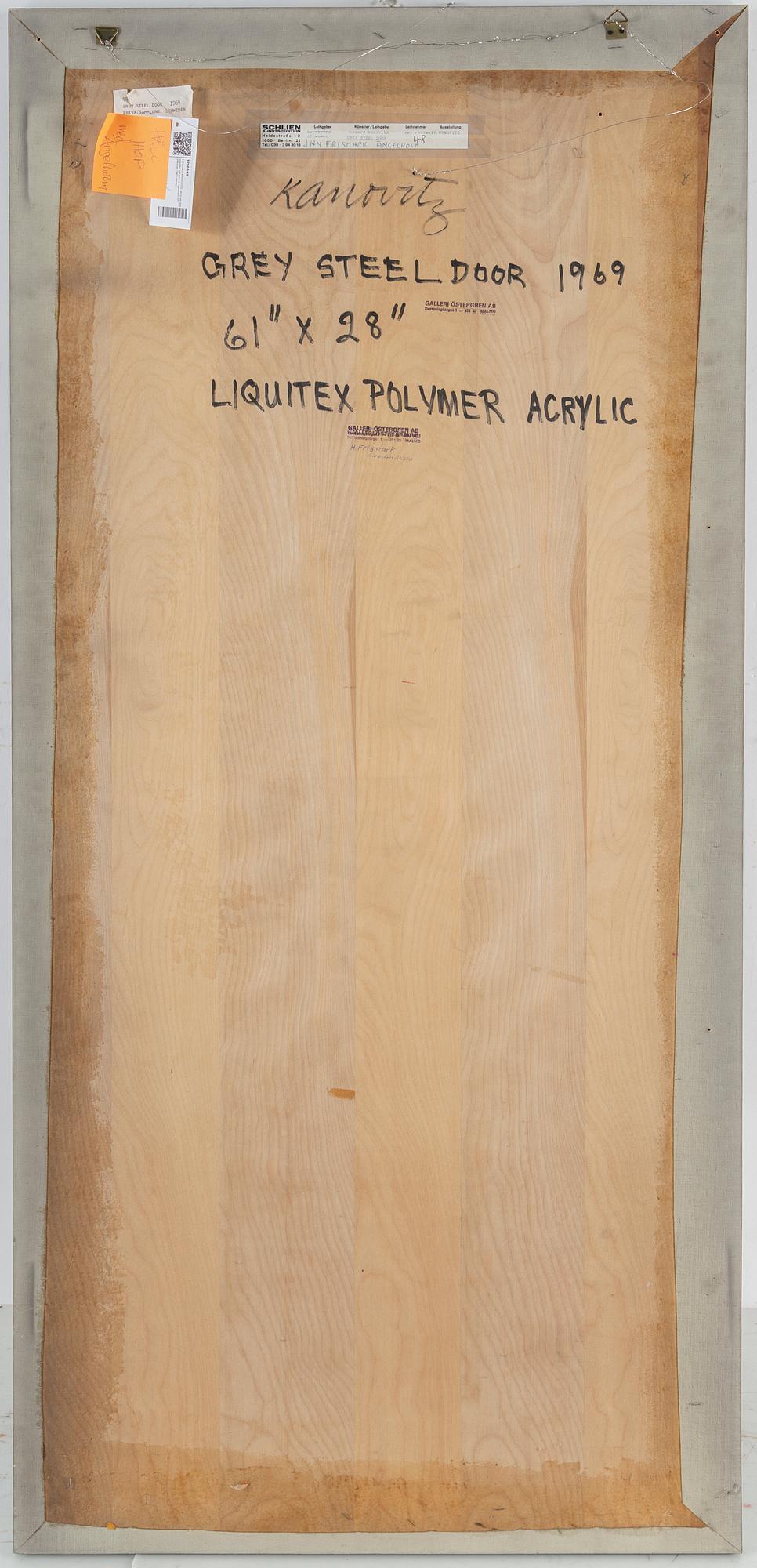 HOWARD KANOVITZ, acrylic on canvas laid on panel, signed and dated 1969 on verso,