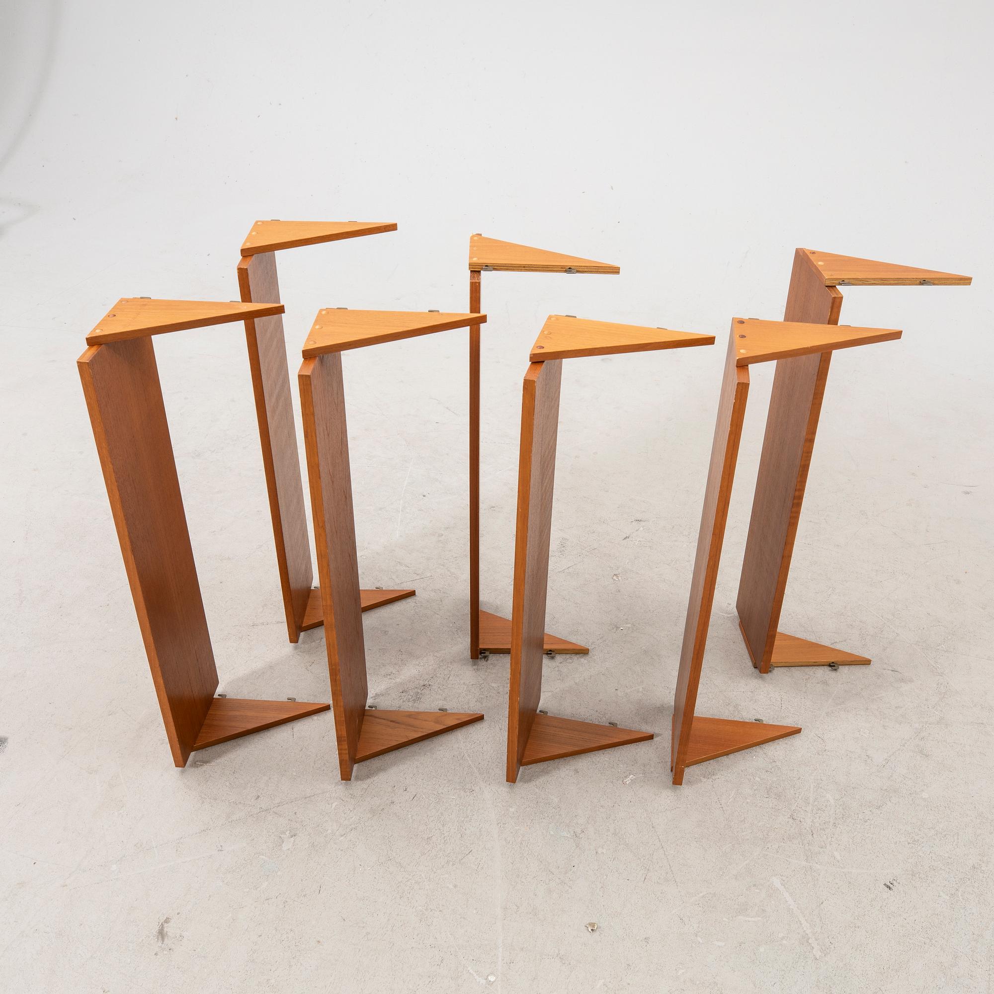 A Karhu/Wechert 1960s teak corner book shelf from AB Anders Gustafsson Tibro.