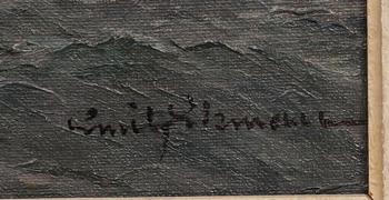 EMIL EKMAN, olja på pannå, signerad.