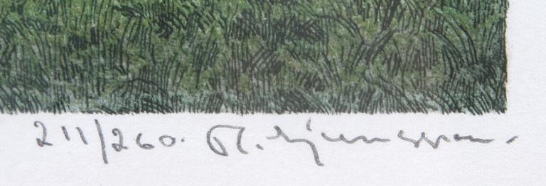 REINHOLD LJUNGGREN, färglitografi, sign o numr 211/260.