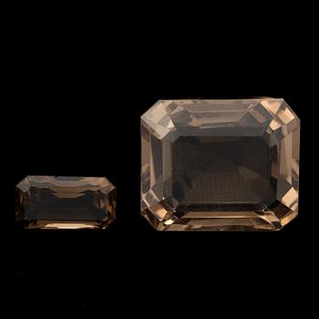 Faceted smoky quartz.